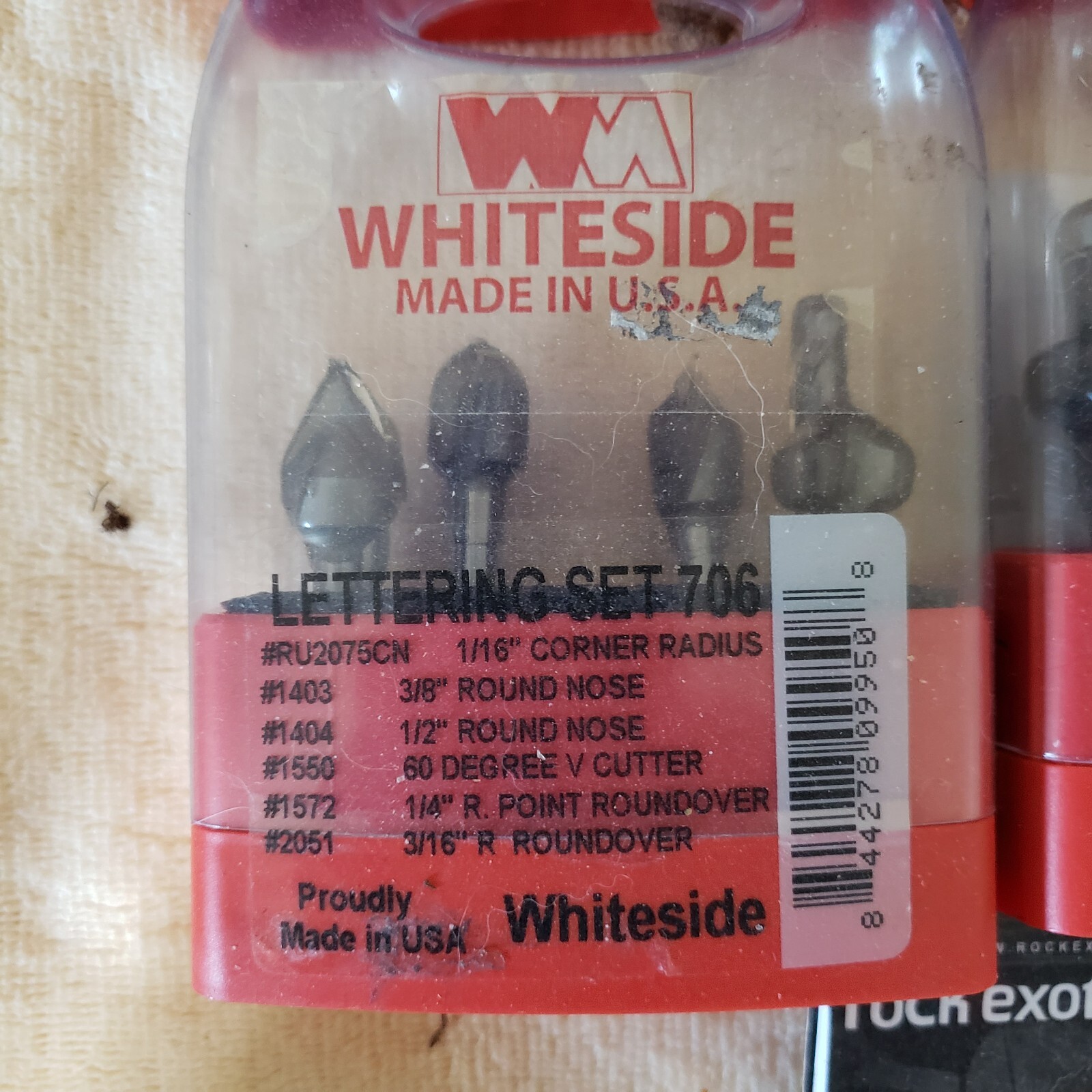 Router Lettering Bit Whiteside 706 6 Piece CNC Lettering Router Bit Set 1/4