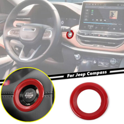 Car Engine Start/Stop Button Cover Trim For Jeep Compass 22-2025 Accessories Red