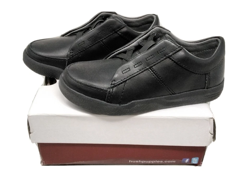 Zapatos formales negros de varias tallas Hush Puppies H-Layden Genius para niños Foto 3 de 3