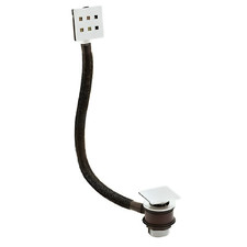 Chrome Square Bath Waste with Overflow & Chrome Pop Up Waste