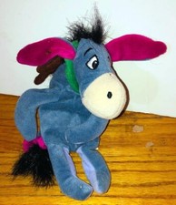 Disney Store Christmas Reindeer Eeyore Plush 9" Beanie Stuffed Toy Holiday