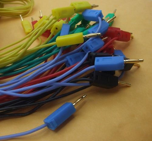 50PCS 5 color Gold 2mm Banana Plug Cable 30cm for Test Probes Instrument Meter - Bild 4 von 5