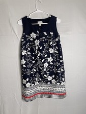 Ann Taylor Loft Womens Size 8 Shift Dress Red White Blue Knee Length 3924