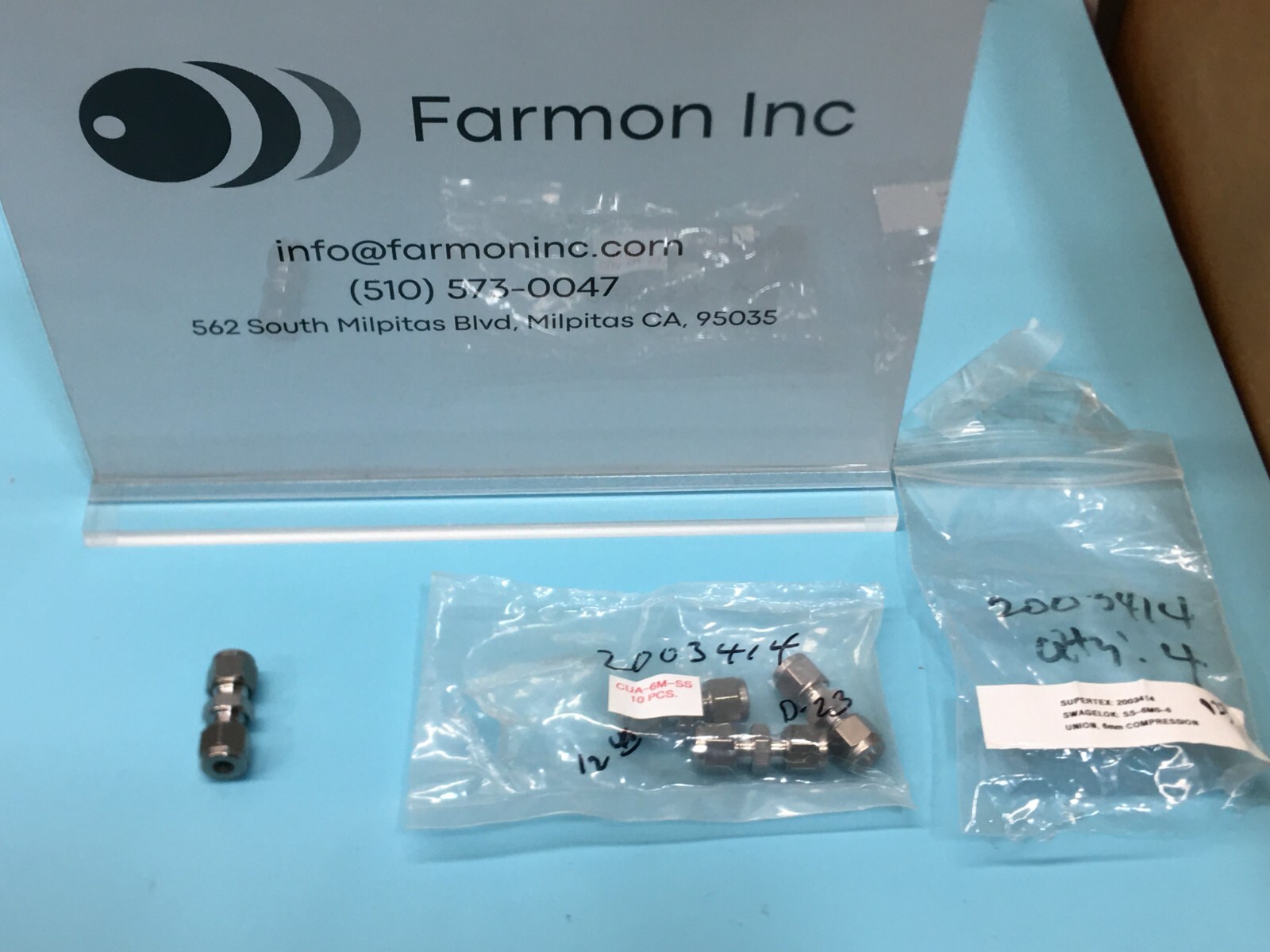 4 SWAGELOK SS-6M0-6 Tube Fitting, Union, 6 mm, COMPRESSION, 184663