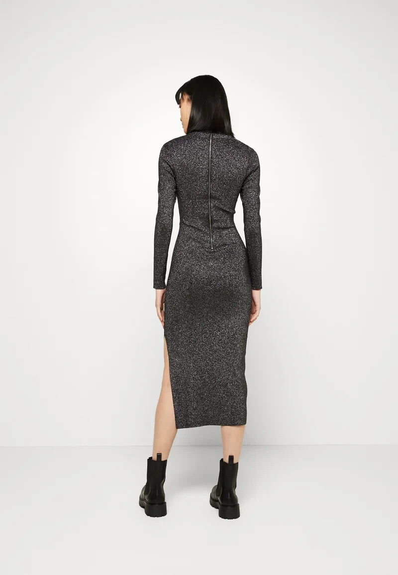 TED BAKER Black Silver Metallic Stretch Knit Cross Over Slit Dress 2TB = 6 US S | eBay TED BAKER Black Silver Metallic Stretch Knit Cross Over Slit Dress 2TB = 6 US S | eBay