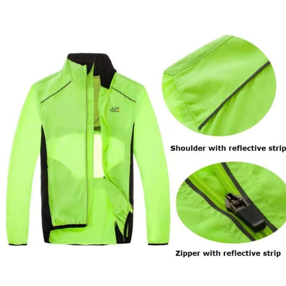 Chaqueta de Ciclismo MTB Motociclista Para Hombres Correr Impermeable Reflectante Abrigo de Viento Abrigo de Lluvia Foto 3 de 4