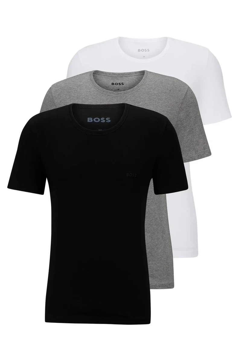 Hugo Boss 3 Pack Regular Fit Cotton T Shirts White Black