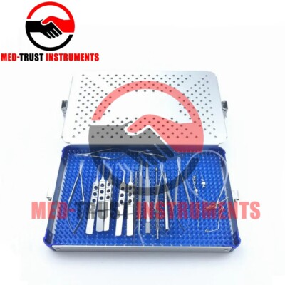 21PCS Ophthalmic Cataract Set surgical instruments with sterilization ...