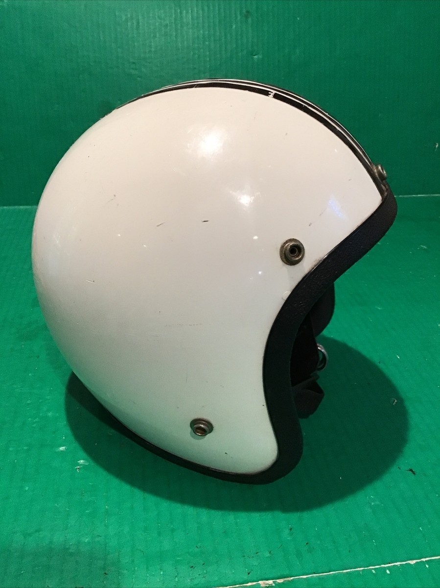 VTG Lear Siegler LSI-4170 Motorcycle Helmet White Racing Stripe sz