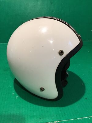 VTG Lear Siegler LSI-4170 Motorcycle Helmet White Racing Stripe sz