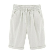 Plus Size Women Summer Hot Pants Elastic Waist Shorts Ladies Beach Casual Shorts