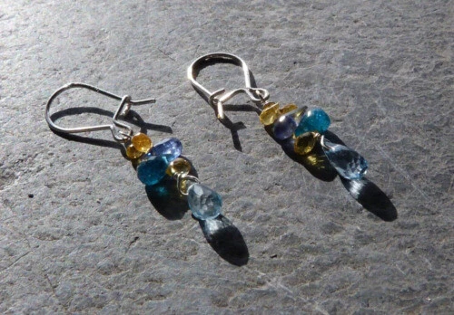Hook Sapphire Sterling Silver Fine Earrings