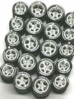 Hot Wheels 5 SPOKE CHROME 10/12 mm TOYO Rubber Tire 1:64 10 SETS