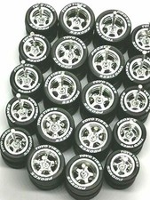 Hot Wheels 5 SPOKE CHROME 10/12 mm TOYO Rubber Tire 1:64 10 SETS