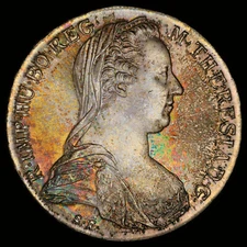 PCGS MS65 "1780" Austria Silver Thaler Lustrous Rainbow Toned!!!