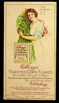 Kellogg's Toasted Corn Flakes 1920's Ink Blotter Battle Creek Michigan