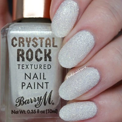Barry M Crystal Rock textured Nail Polish Paint in White Moonstone - 10ml *3 For