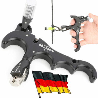 Bogenschießen Release Aid 4Finger Daumen Einstellbar Compound Bogen Jagd Zubehör
