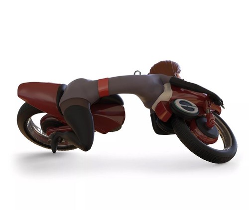 Hallmark 2018 Disney Incredibles Elastigirl Rides Again Motorcycle Hero Ornament - Picture 4 of 6