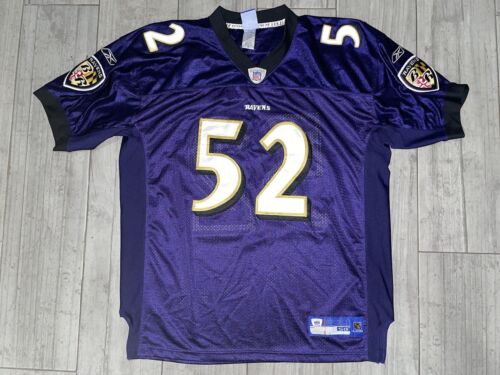 Baltimore Ravens R. Lewis #52 Reebok Stitched Purple Jersey Sz 50 Preowned - Picture 1 of 11