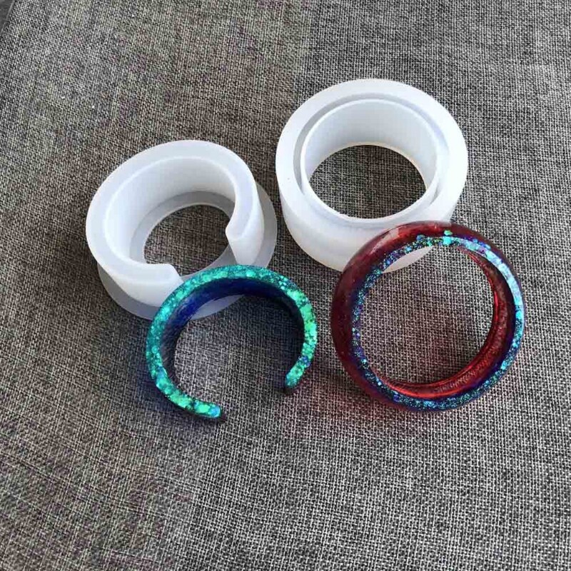 Round C-Shape Bangle Silicone Mold for DIY Jewelry Casting