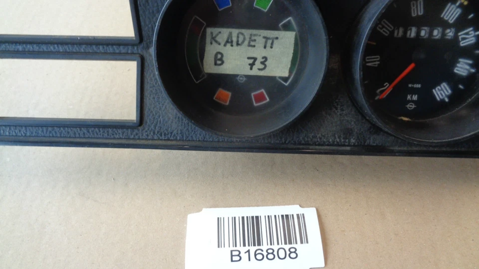 Opel Kadett B  Coupe Caravan Tacho Kombiinstrument Tachometer 160 km/h mit Uhr - Bild 2 von 4
