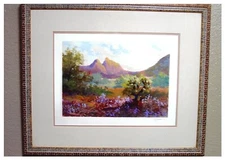 DESERT LANDSCAPE PAINTING  BY  T.A.JOHNSON ( UPSCALE GIFT !!!)