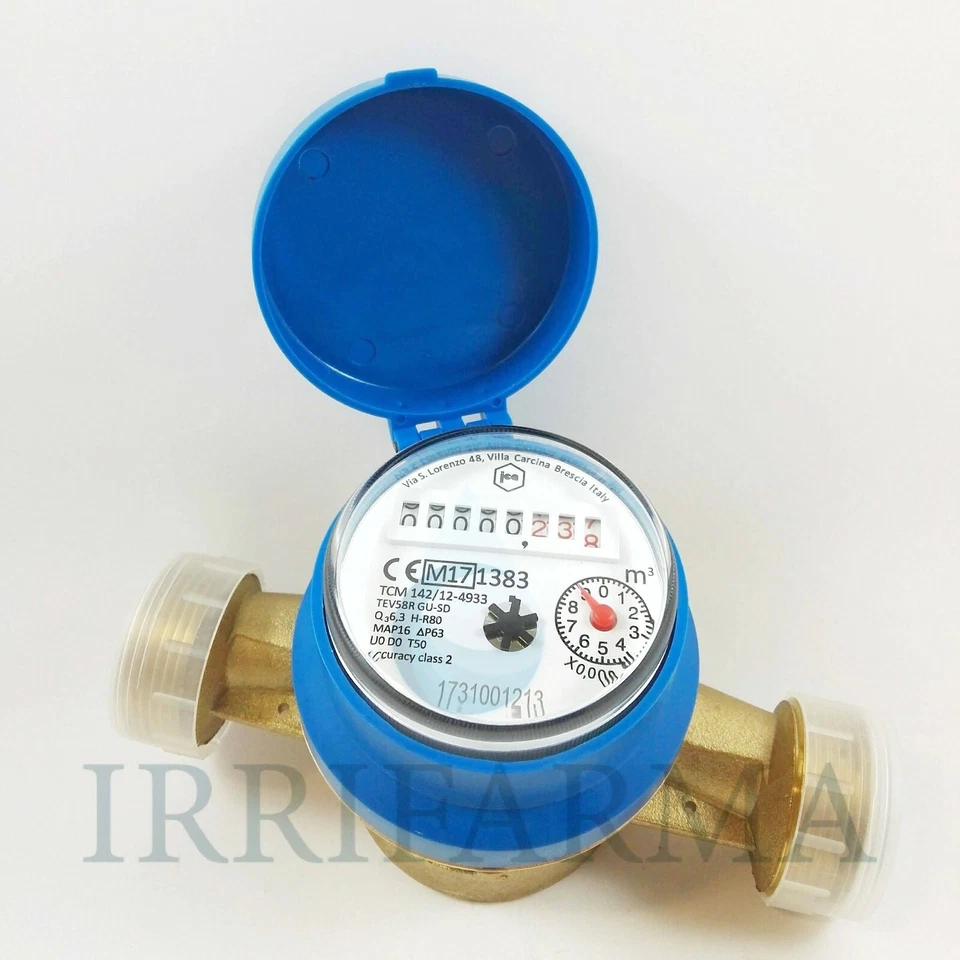 Contatore acqua 1/2 3/4" 1 pollice potabile fredda Quadrante Asciutto no alga - Immagine 2 di 4