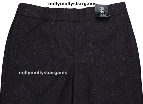 M&S Womens Marks and Spencer Purple Wool Slim Trousers Size 20 Petite LABEL - Picture 3 of 11