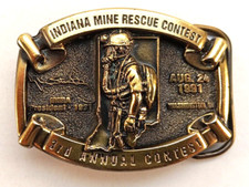 Indianna Mine Rescue 3rd annual contest 1991 Belt Buckle