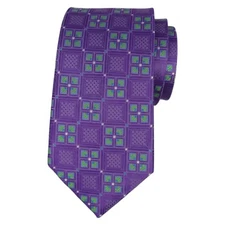IKE by IKE BEHAR Mens Silk Tie Purple Classic 3.25 Designer Geometric Necktie