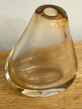 Vintage 1960 Flavio Poli seguso Murano Sommerso Art Glass Teardrop Vase READ 