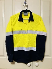 Yellow Hi Vis Safety Work Shirt Long Sleeves Womens Size 16 Construction Tradie