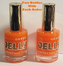 2 Jars BeautyGARDE Jelly Nail Polish, Peach Color Strengthening Growth Treatment