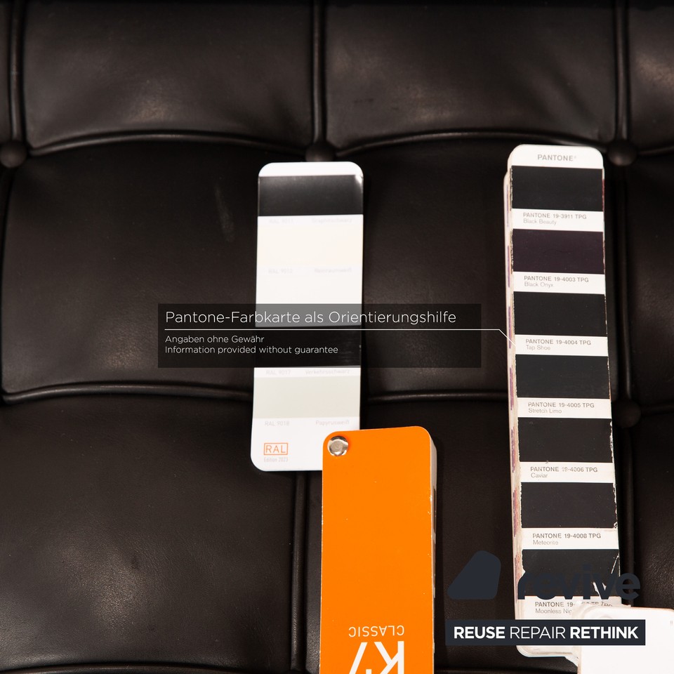 Knoll International Barcelona Chair Leather Armchair Schwarz Bauhaus By