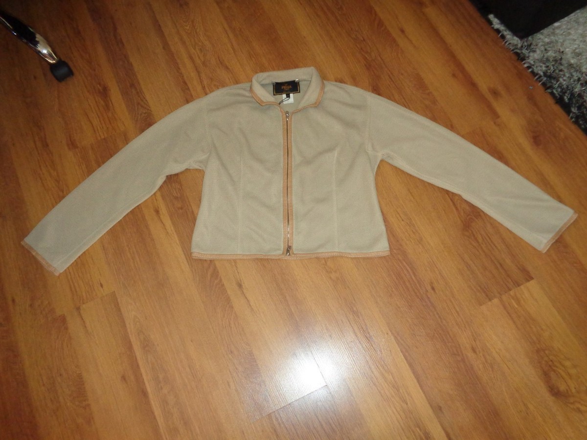 FENDI 365 BEIGE MESH LAYER GENUINE LEATHER TRIMMING ZIPPED FENDI 365 BEIGE MESH LAYER GENUINE LEATHER TRIMMING ZIPPED