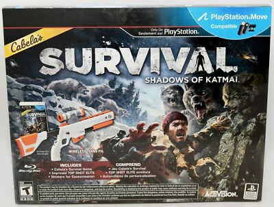 NEW PS3 Cabela's Survival Shadows of Katmai GAME + 2 GUNS Bundle