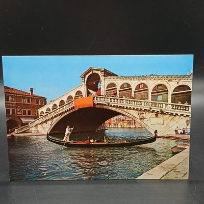 1960s Vintage Venice Rialto Bridge & Gondola Italian Postcard by ARDO