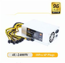 2400W 4U Mining Power 12V 180-240V 6Pin 10 Efficiency Device For