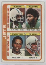 1978 Topps Team Checklist Clark Gaines Wesley Walker Burgess Owens #519 1e53