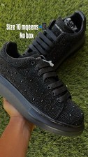 Alexander McQueen Mens Black Studded Low Top ...
