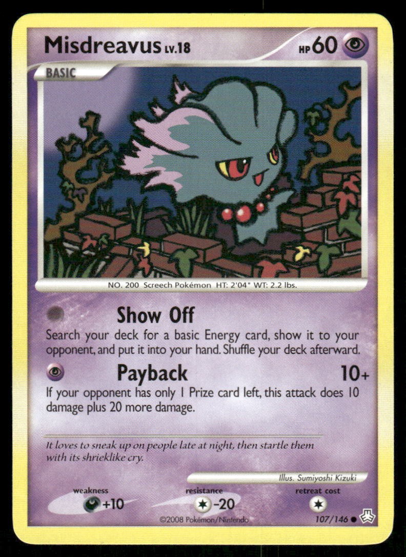 2008 Pokemon Misdreavus Common Legends Awakened 107/146 DMG