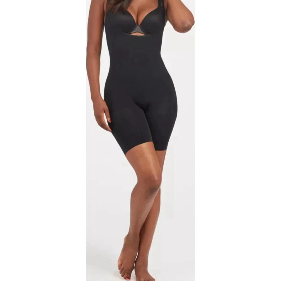 SPANX Women's Black Open-Bust Mid-Thigh Bodysuit Size L NWOT - Image 4 of 4