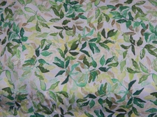 BTY Green Vining Leaves on BluePrint Fabric