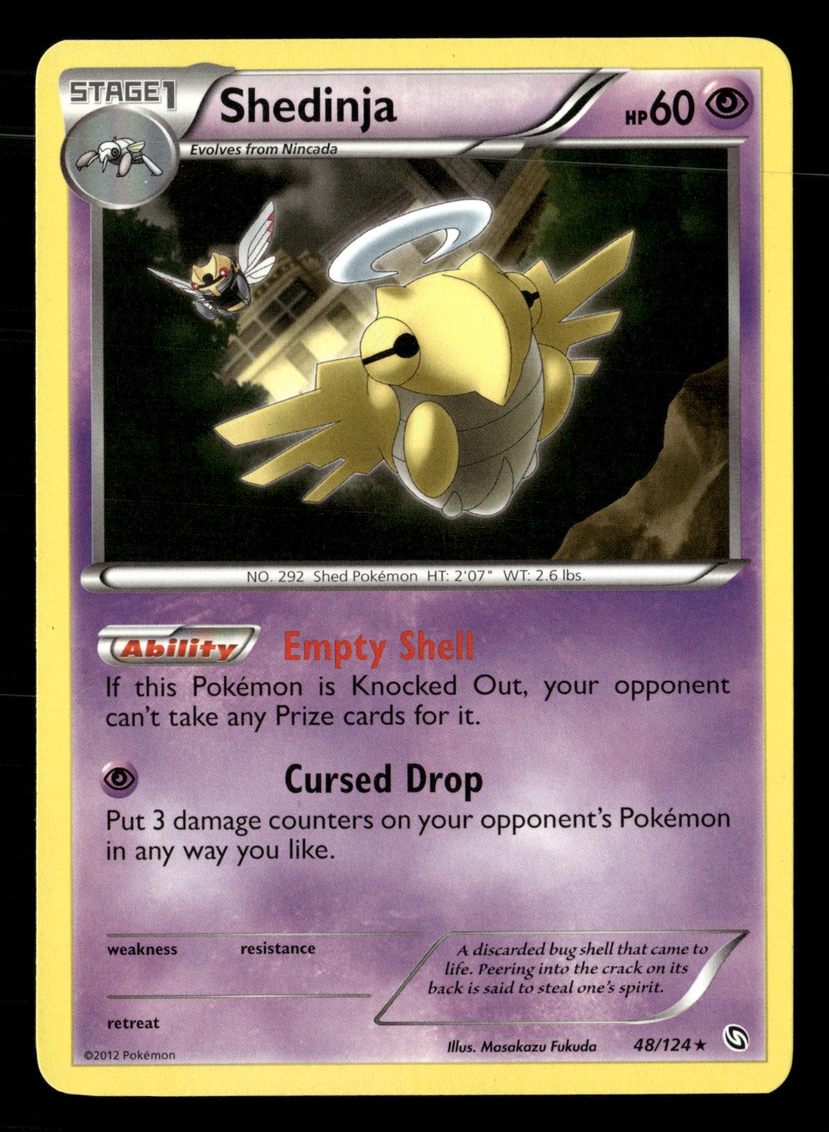 Shedinja Dragons Exalted 48/124 MP Pokémon TCG
