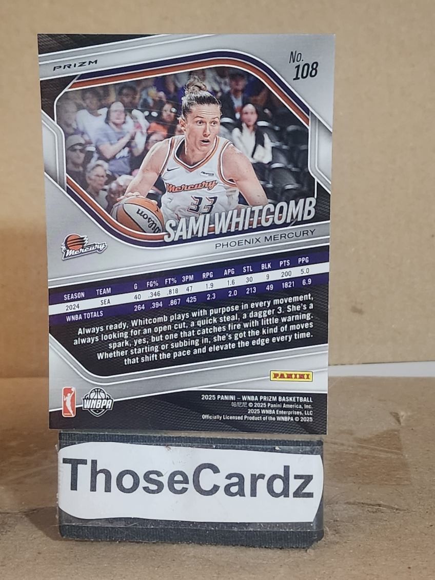 2025 Panini Prizm WNBA Green Prizm #108 Sami Whitcomb view 2