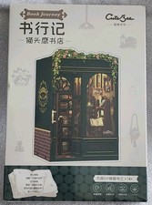 DIY Book Nook Dollhouse Kit Owl Bookstore 3D puzzle with LED Light