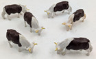 Vtg Britains & England Animal Figures x 6 - Bull w Horns Brown White (3" x 1.5")