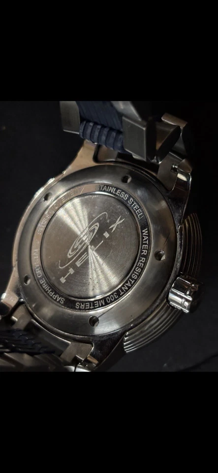 HELIX 男式 OKTO 瑞士 300M 潜水手表 全新 银色 蓝色 - S 水晶 — 第 4/4 张图片