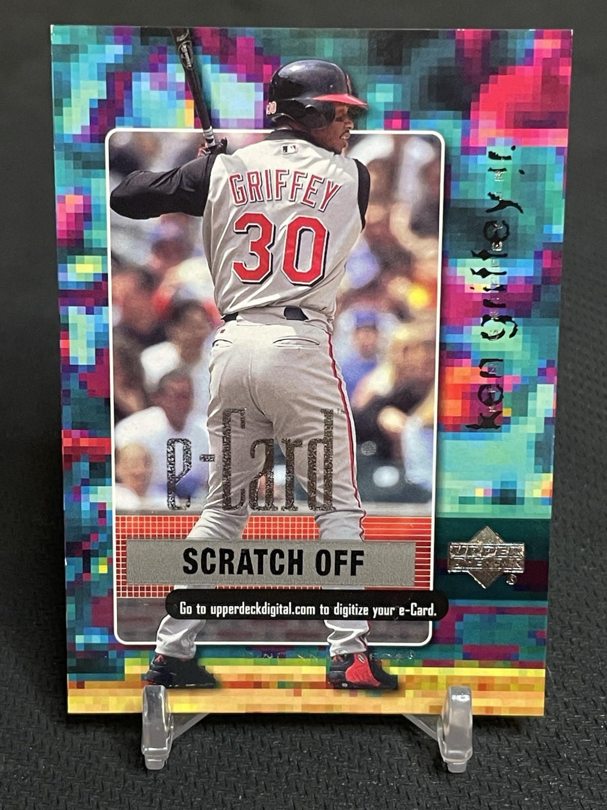2001 Upper Deck e-Card Ken Griffey Jr #E8 Scratch Off Reds Baseball Card
